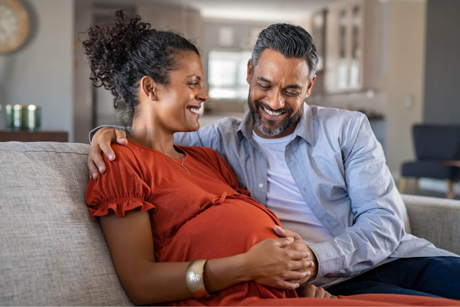 Mid adult couple expecting a baby