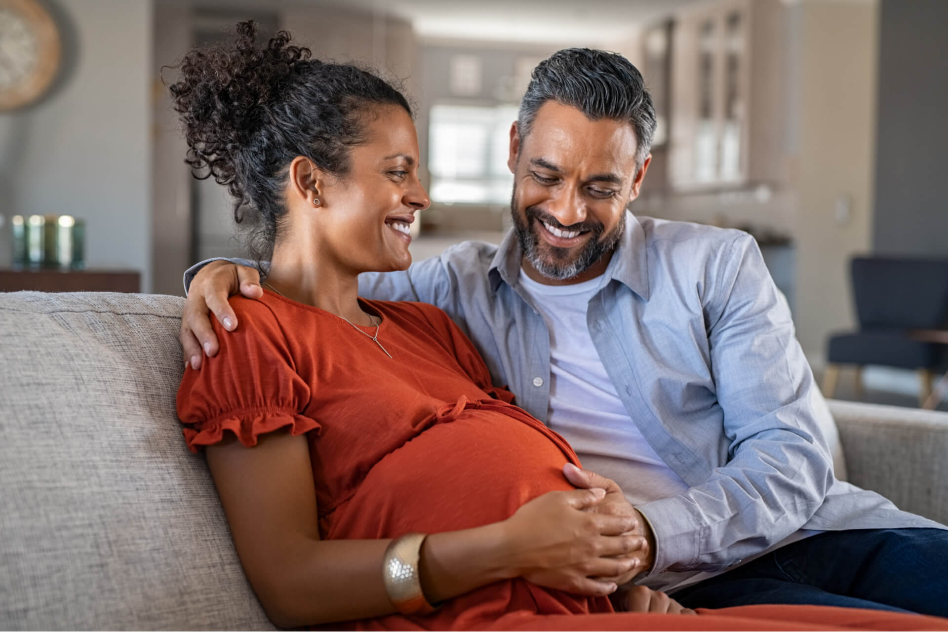 Mid adult couple expecting a baby
